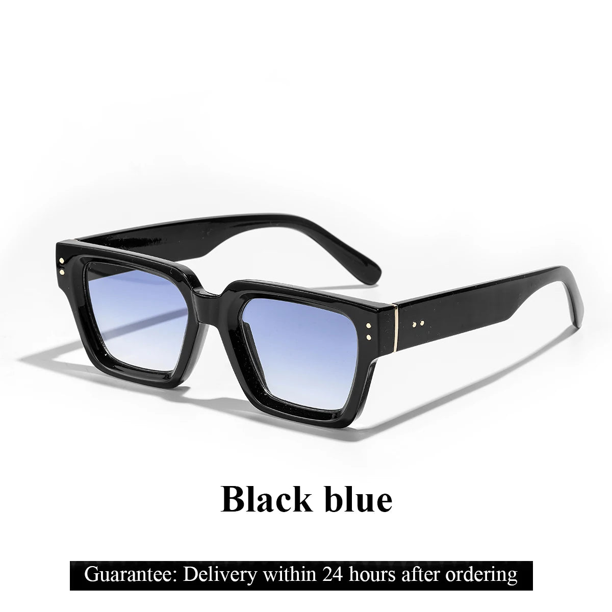 Ruiao 2025 Luxury Premium Black Designer Square Sunglasses – Unisex for Men & Women