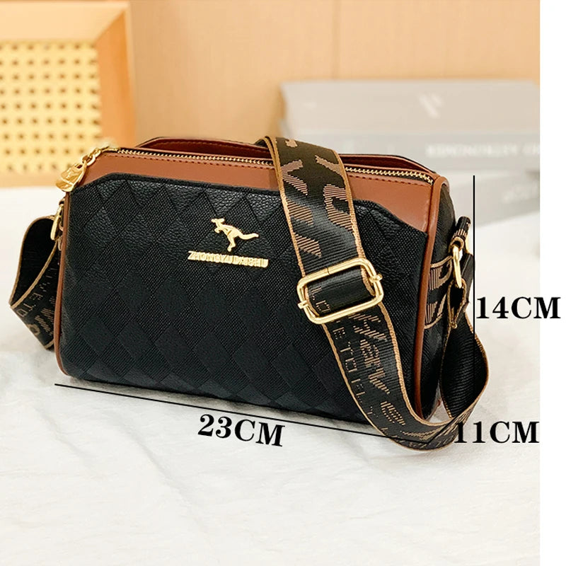 Luxury High-Quality Women’s Messenger Bag – Designer Checkered Trendy Shoulder Crossbody