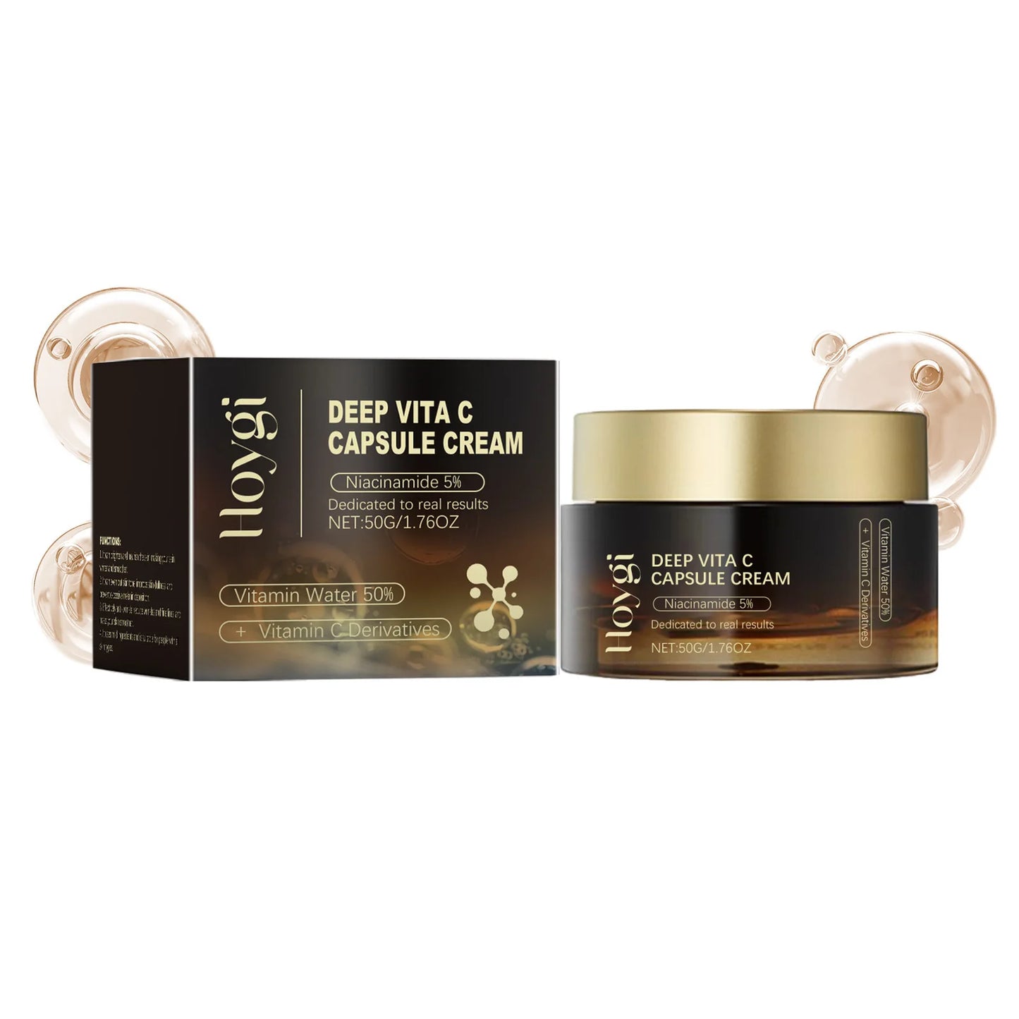Deep Vita C Capsule Cream – Face Moisturizer Gel with Collagen & Niacinamide | Anti-Wrinkle, Firming, Repairing & Hydrating Skincare