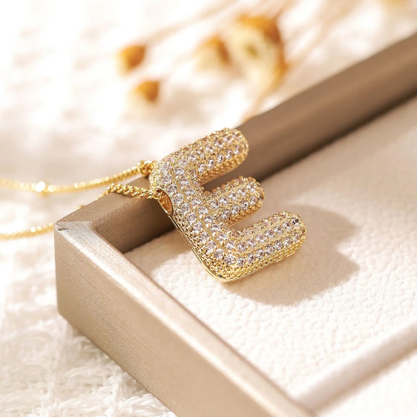 Gold A–Z Letter Necklace – Zircon Pendant Minimalist Chain