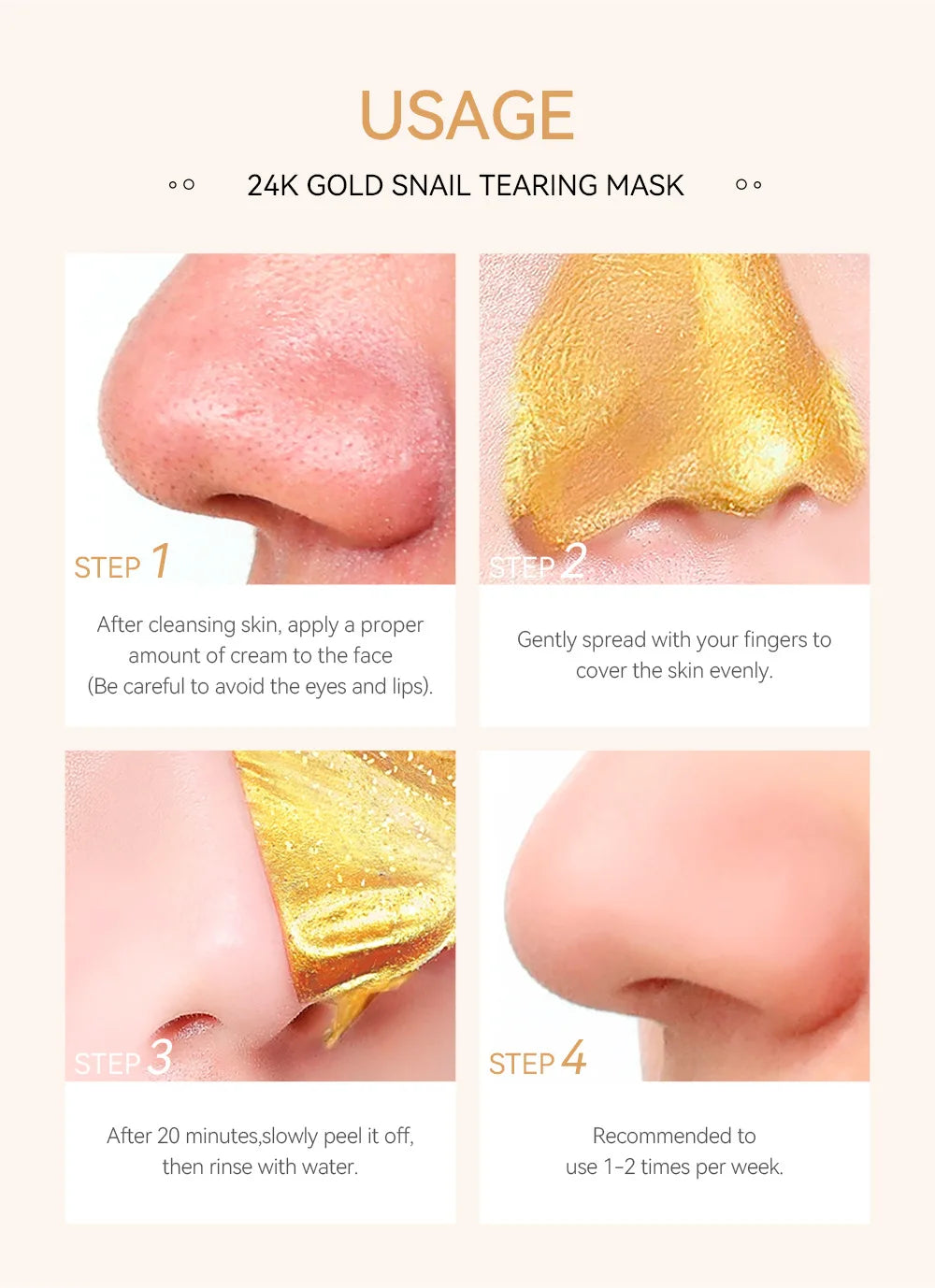 LAIKOU 24K Gold Sakura Peel-Off Mask – Anti-Wrinkle & Blackhead Removal