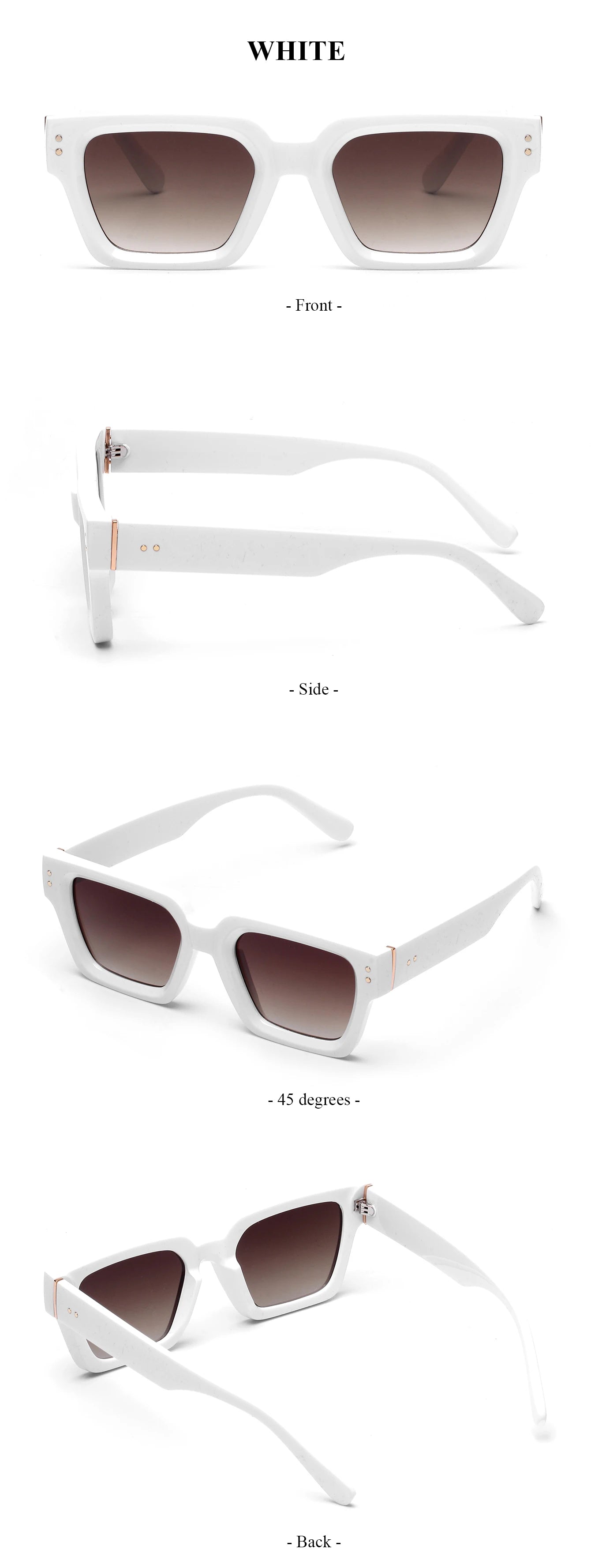 Ruiao 2025 Luxury Premium Black Designer Square Sunglasses – Unisex for Men & Women