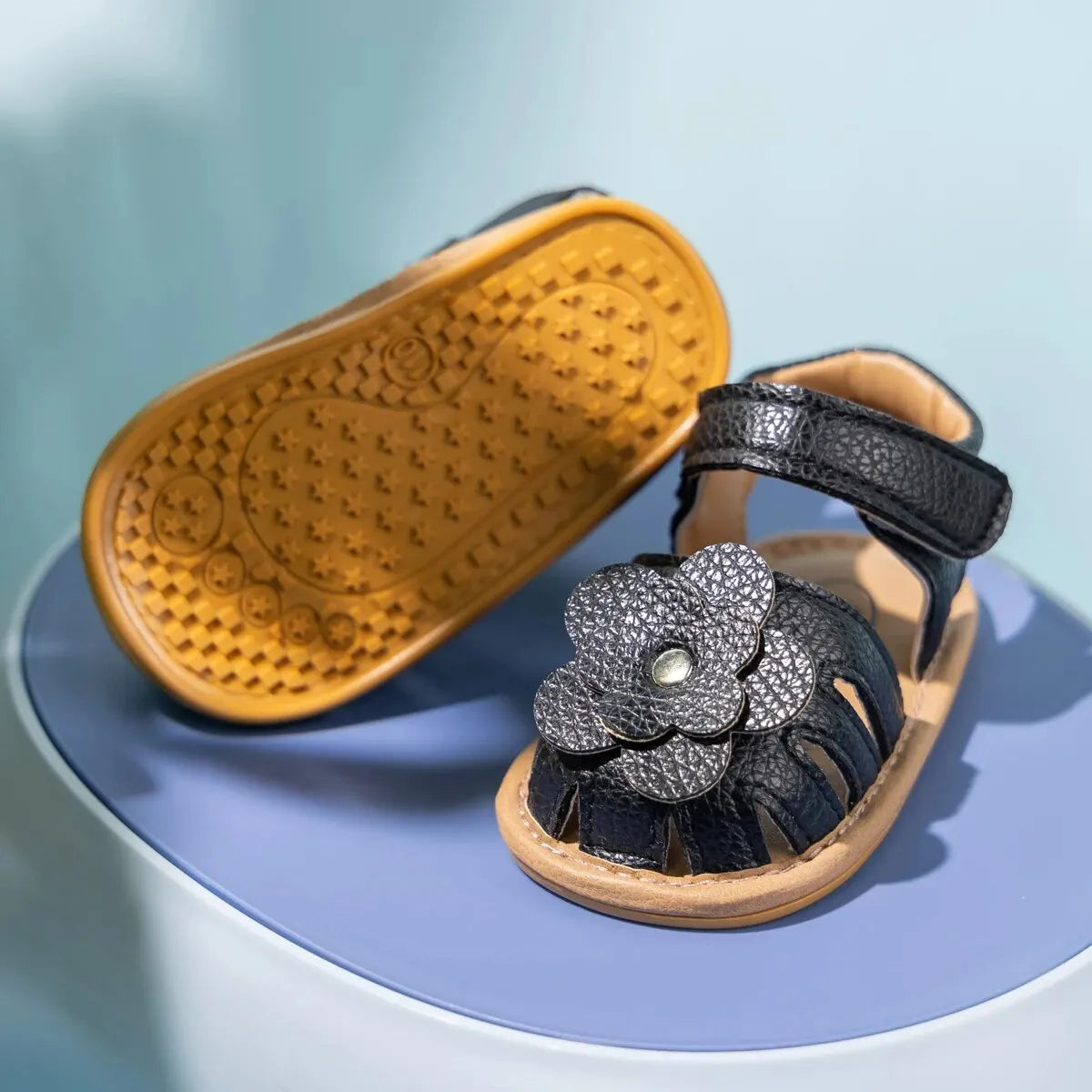 Baby Girl Flower Sandals – Soft Sole Non-Slip Dress Shoes