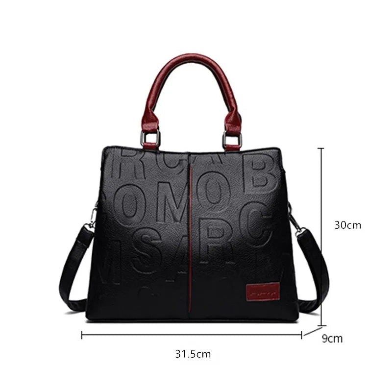 Luxury PU Leather Tote – Large Capacity Travel Shoulder Crossbody Bag for Women
