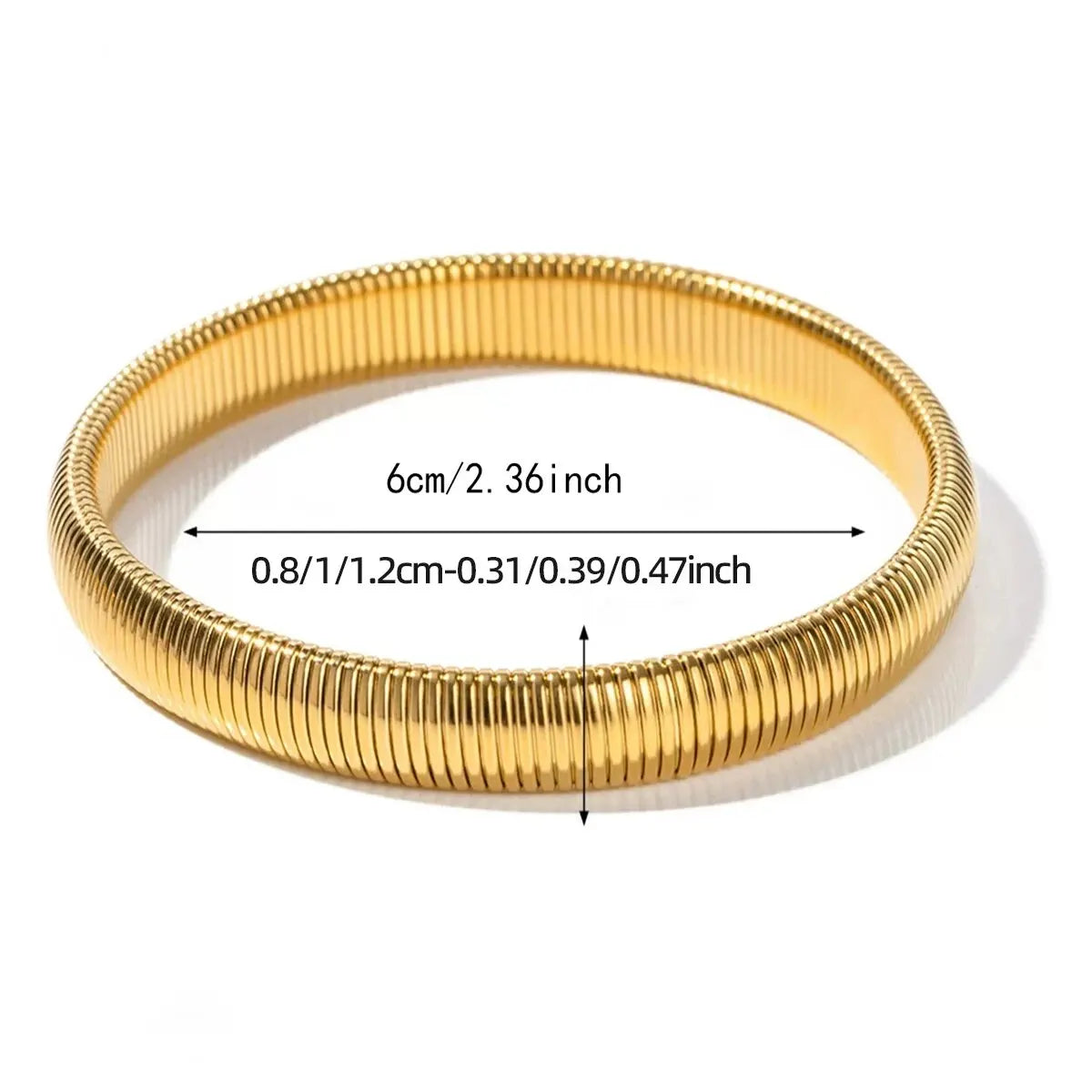 Waterproof 18K Gold Plated Stainless Steel Thick Bracelet – Unisex Jewelry