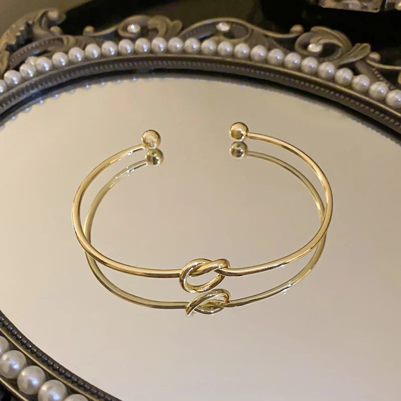 Vintage Woven Twist Stainless Steel Bracelets – Men's & Women's Goth Streetwear Jewelry