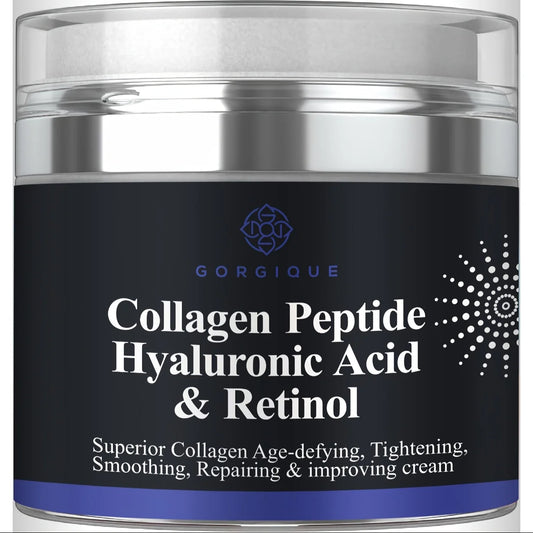 Collagen Peptide Cream – Anti-Wrinkle Hyaluronic Acid & Retinol Face Moisturizer for Firming & Tightening