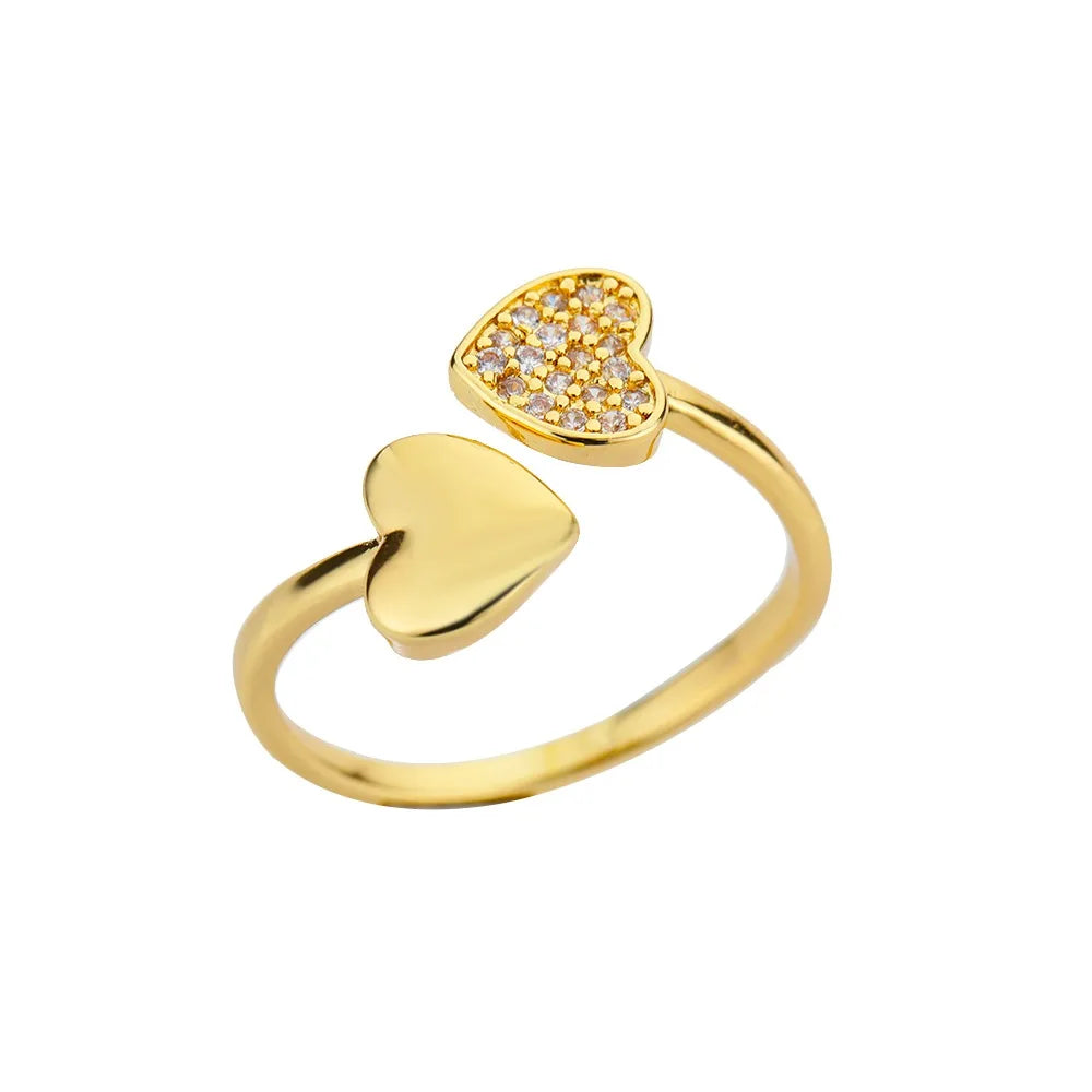 Zircon Little Heart Stainless Steel Ring – Minimalist Dainty Valentine’s Gift for Women