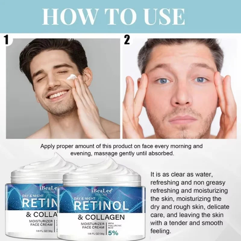 Retinol Anti-Wrinkle Cream for Men – Collagen Boost & Moisturizing Anti-Aging Face Care