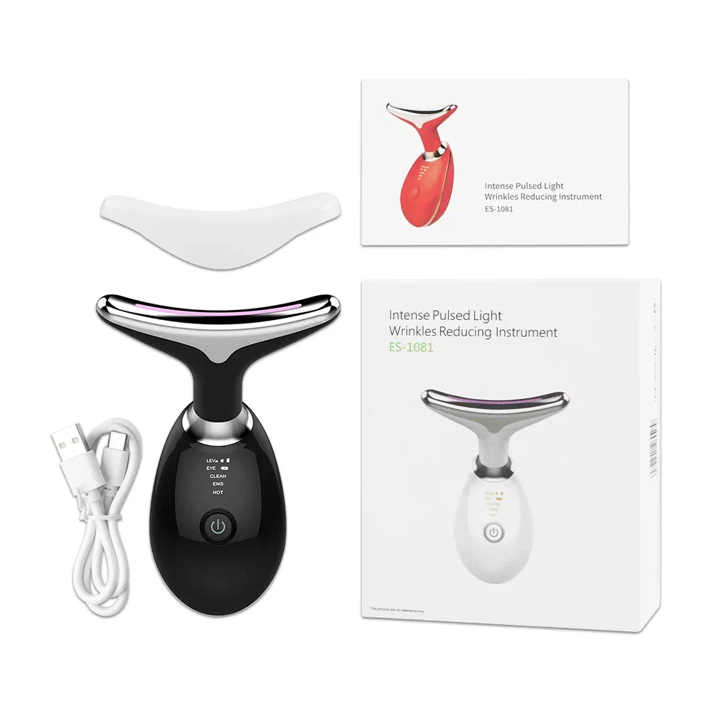 Face & Neck Lift Beauty Device – EMS Facial Massager with LED Light Therapy for Double Chin Removal, Skin Rejuvenation, Tightening & Anti-Wrinkle Care