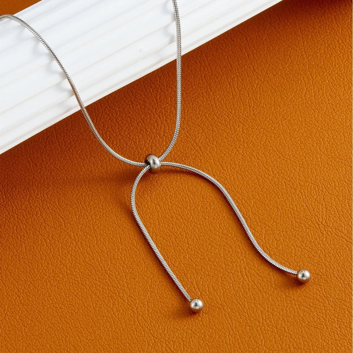Gold Stainless Steel Adjustable Necklace – Retro Clavicle Chain for Women