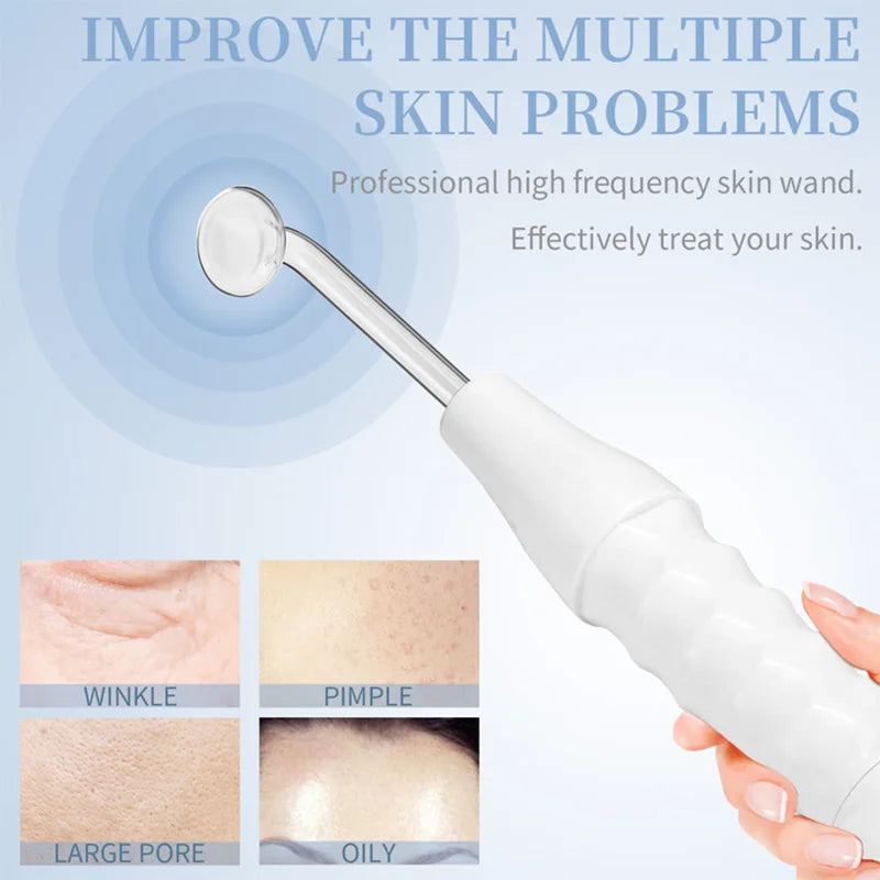4-in-1 High Frequency Facial Therapy Wand – Galvanic Skin Care & Hair Growth Tool