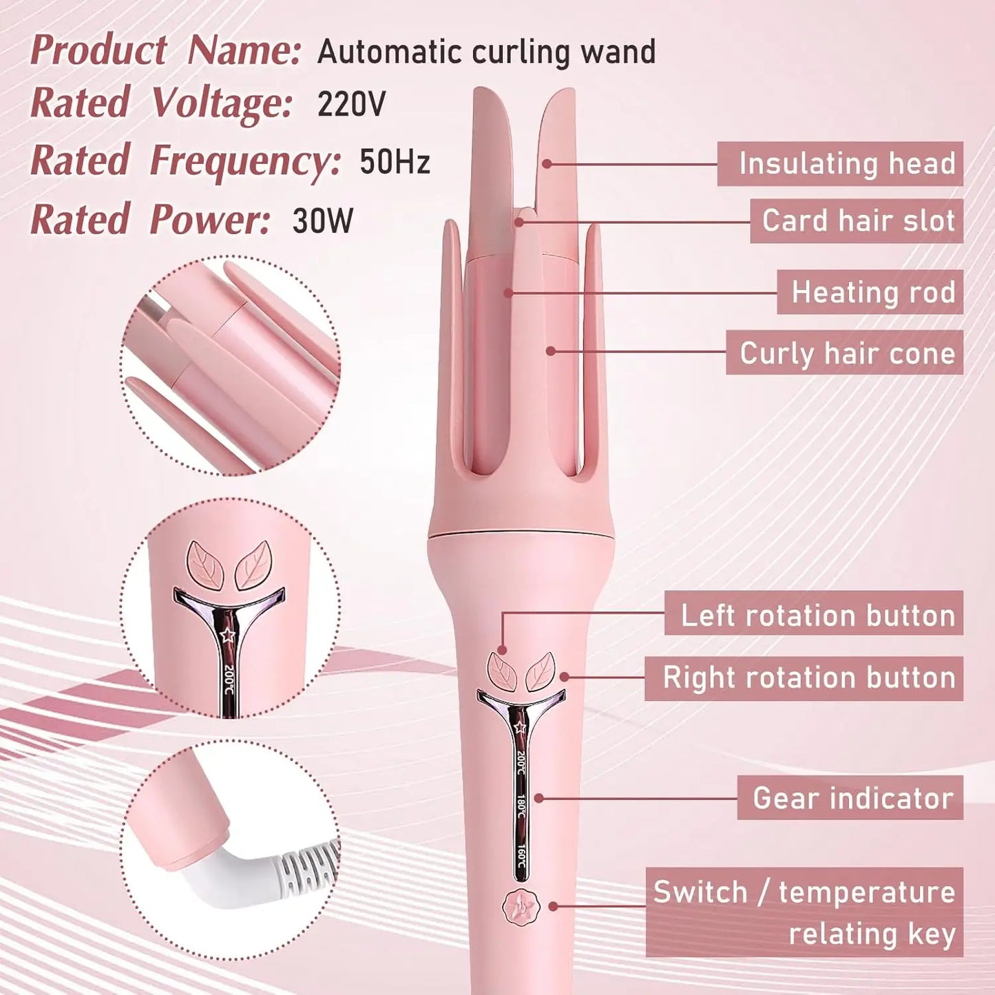 Automatic Curling Iron 32mm – Ceramic Hair Curler with Anion Technology & Fast Heating