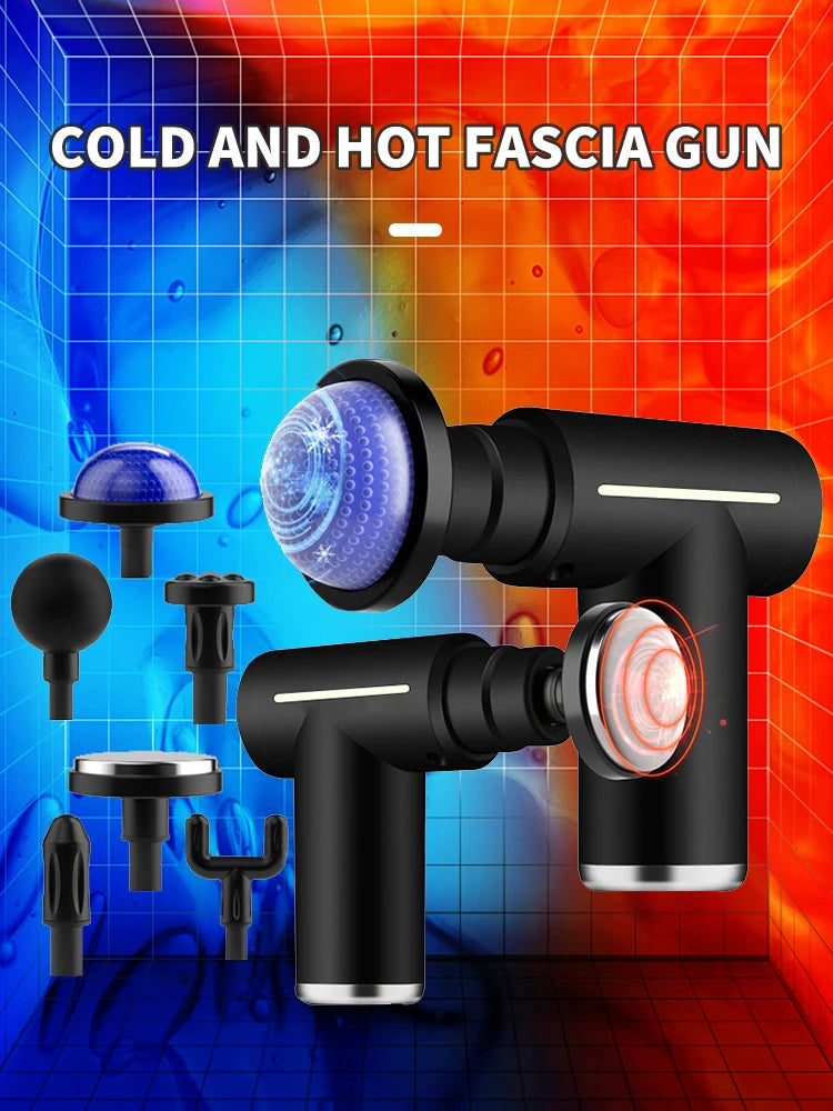 Professional Muscle Massage Gun – Intelligent Fitness Massager with Hot & Cold Compress & 6 Interchangeable Heads for Deep Muscle Relaxation & Recovery