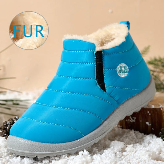 Children Winter Plush Snow Boots Waterproof Non-Slip