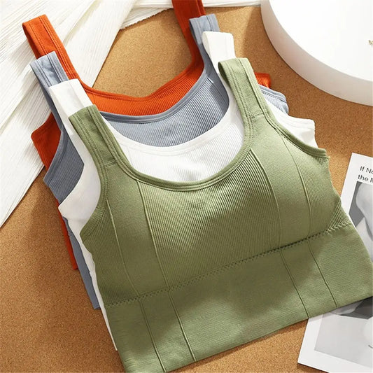 Seamless Push-Up Sports Bra – Breathable Shockproof Gym Top