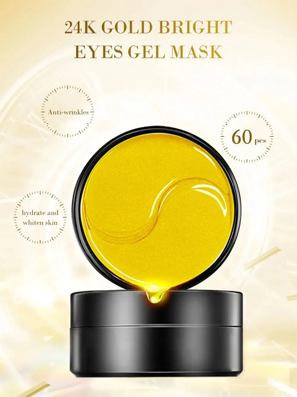 Gold Collagen Eye Masks – 60pcs Hydrating & Anti-Fatigue Treatment