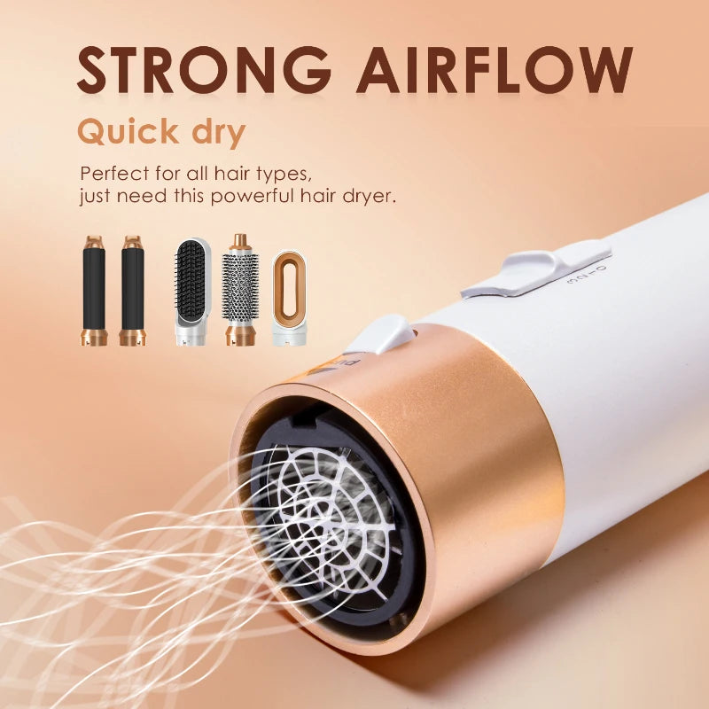 5-in-1 Professional Hair Dryer & Styling Tool – Blow Dryer, Straightener, Curler & Hot Comb