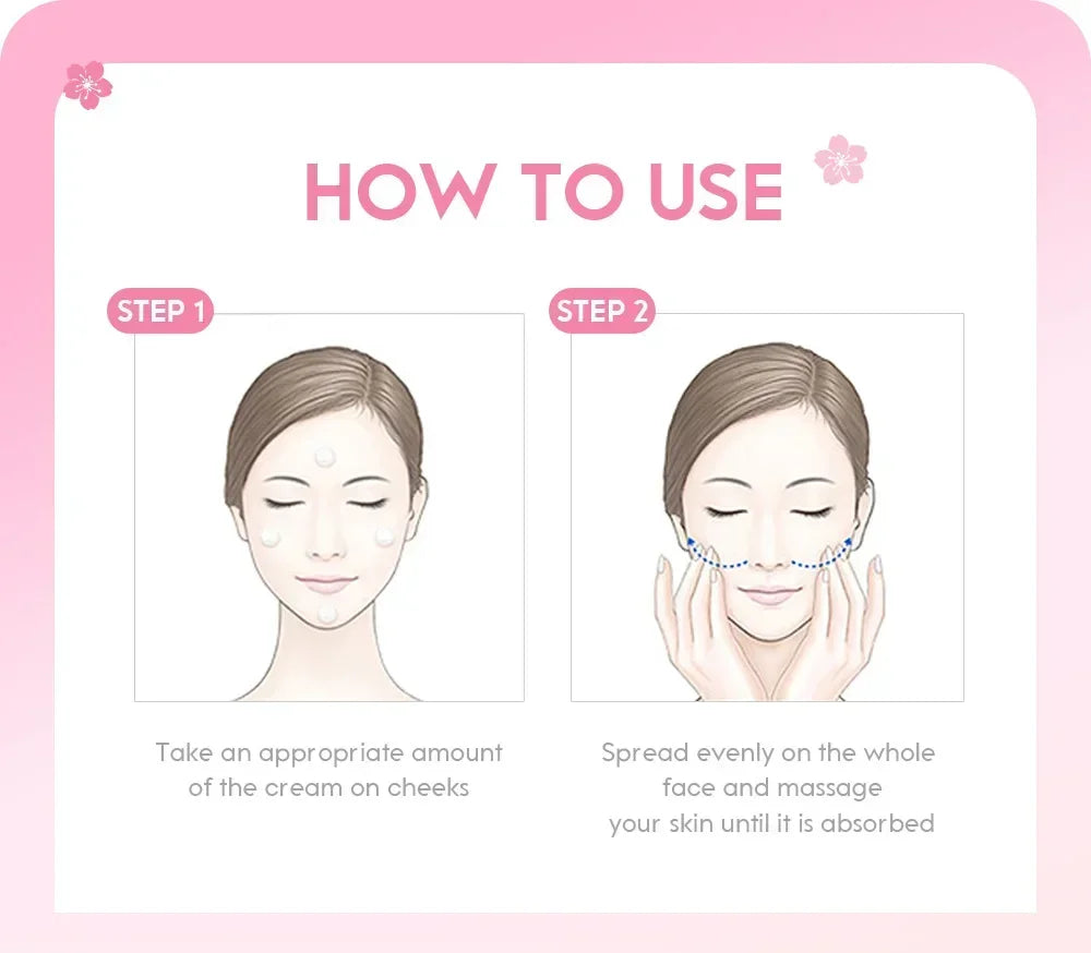 LAIKOU Japan Sakura Face Cream – Smoothing Moisturizer, Whitening & Nourishing, Oil Control & Skin Repair, Hydrating Skincare 25g