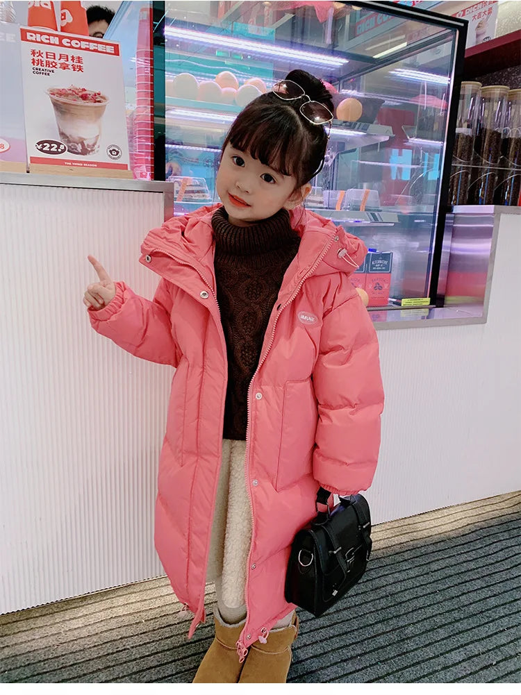 Winter Warm Girls Hooded Puff Jacket – Cotton Lined Zipper Coat, Thick Kids School Outfits 2-14Y