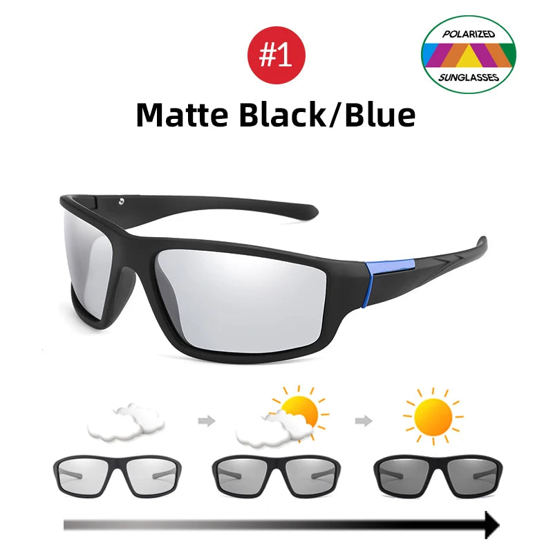 Photochromic Polarized Sports Sunglasses – Color Changing Driving Goggles for Men & Women 2025