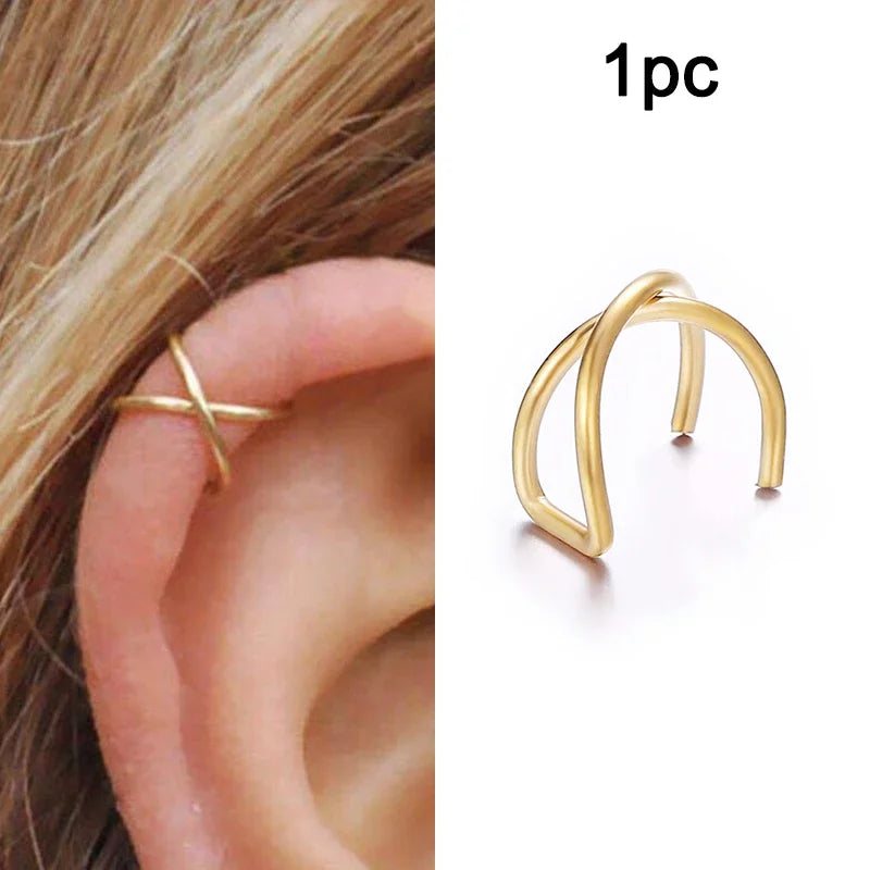 10Pcs Rose Gold Leaf Ear Cuff Set – Non-Piercing Women’s Jewelry