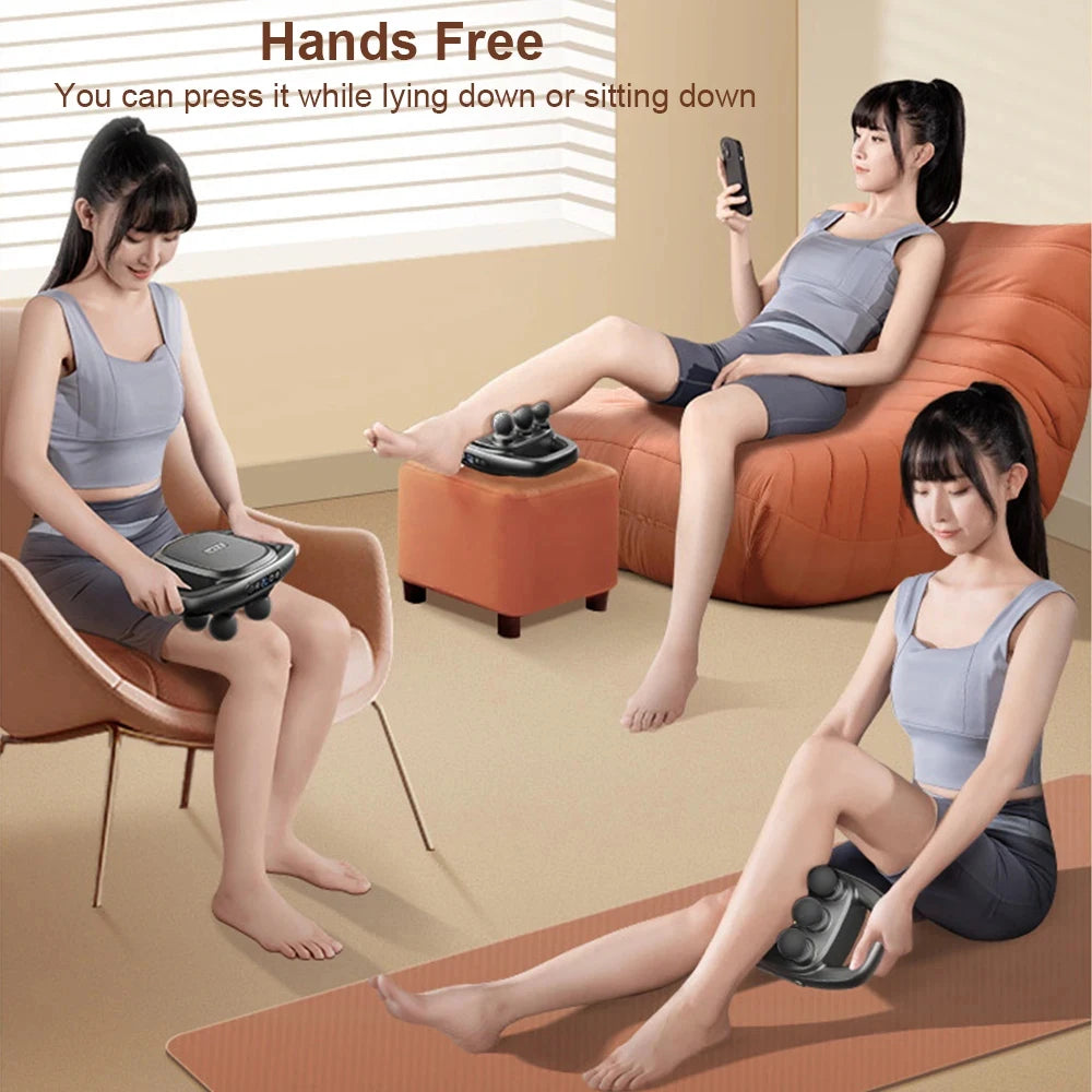 Fascia Gun Muscle Massager – Professional High-Frequency Massage Gun with 6 Heads for Back, Waist, Shoulder & Full Body Relief