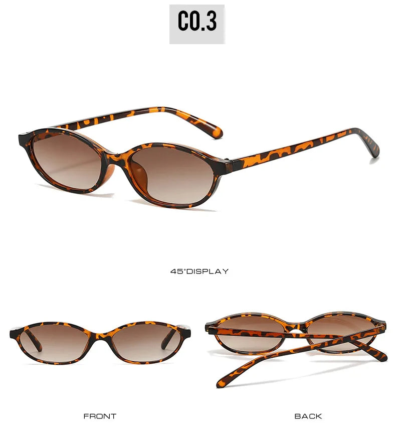2025 Women’s Leopard Brown Sunglasses – Retro Oval Small Frame Fashion Eyewear