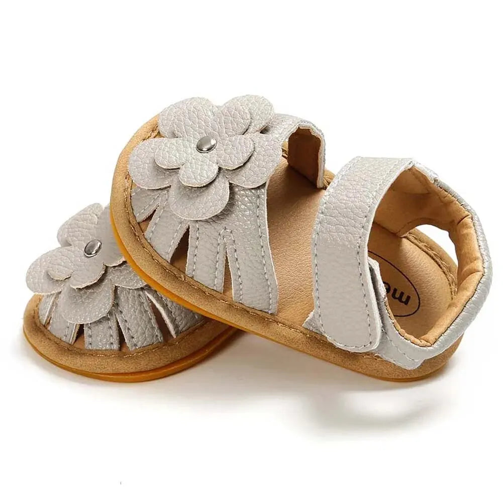 Baby Girl Flower Sandals – Soft Sole Non-Slip Dress Shoes