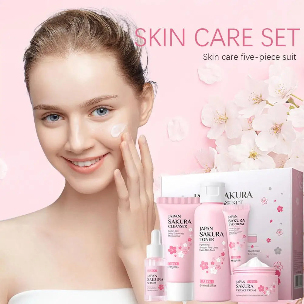Sakura Skincare Gift Set – Cream, Toner, Serum & More (3/5pcs)