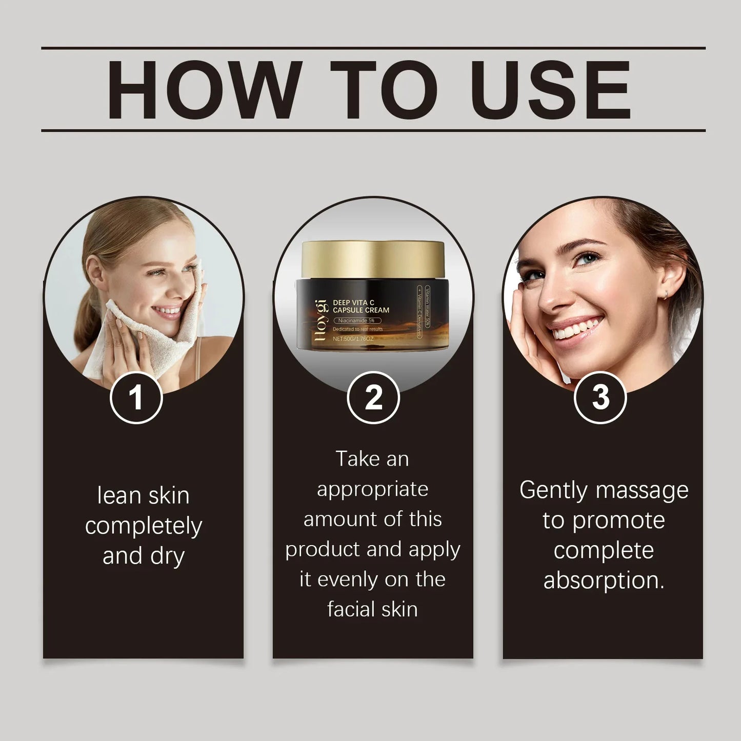 Deep Vita C Capsule Cream – Face Moisturizer Gel with Collagen & Niacinamide | Anti-Wrinkle, Firming, Repairing & Hydrating Skincare