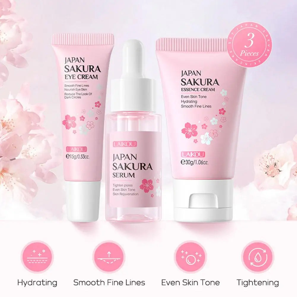 Sakura Skincare Gift Set – Cream, Toner, Serum & More (3/5pcs)