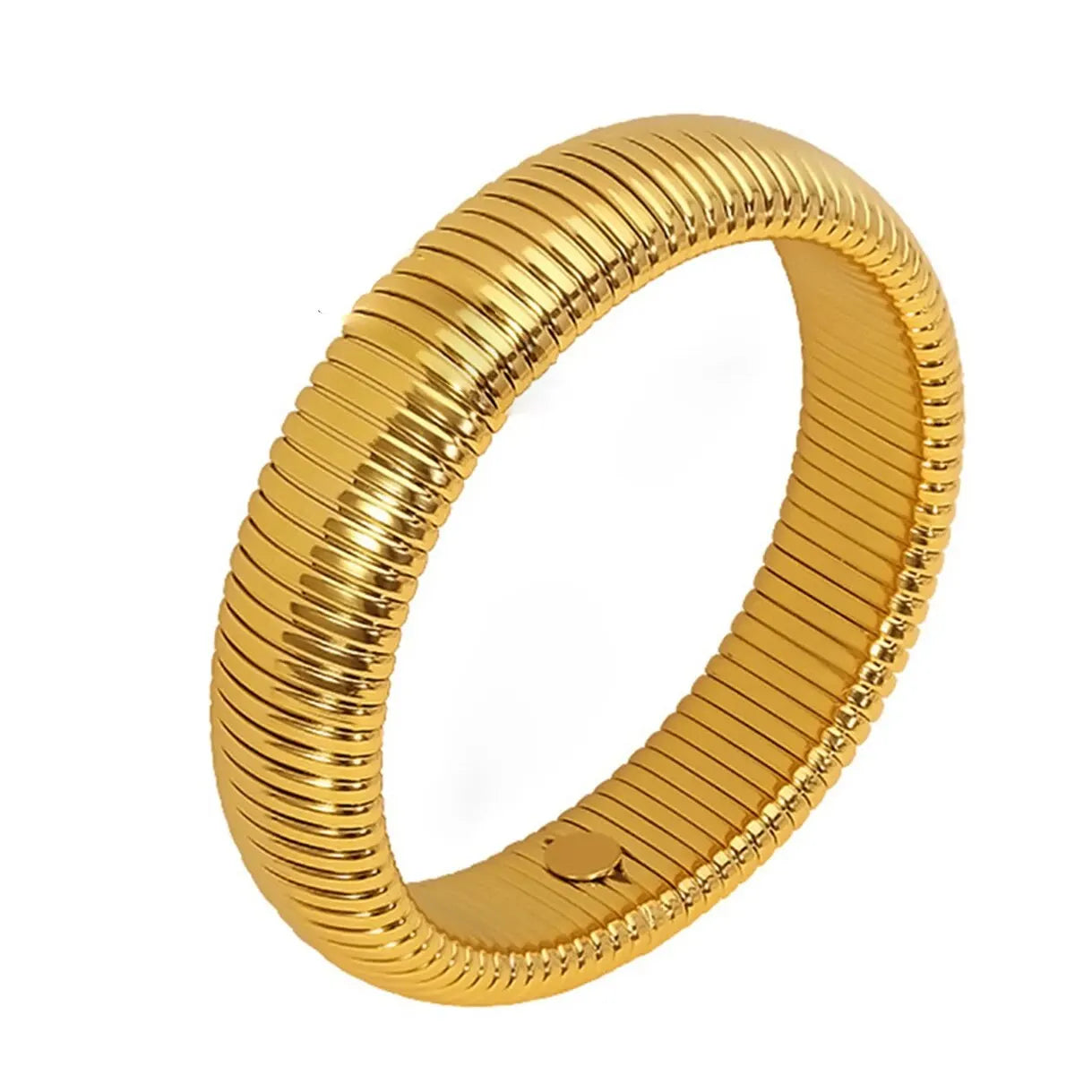 Waterproof 18K Gold Plated Stainless Steel Thick Bracelet – Unisex Jewelry