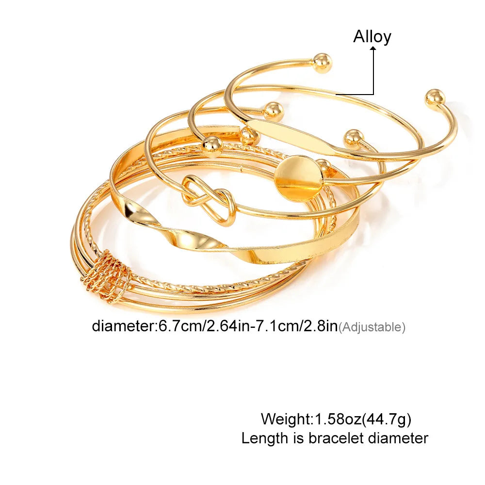 Punk Multilayer Twist Bracelets – Sparkling Adjustable Bangles for Women