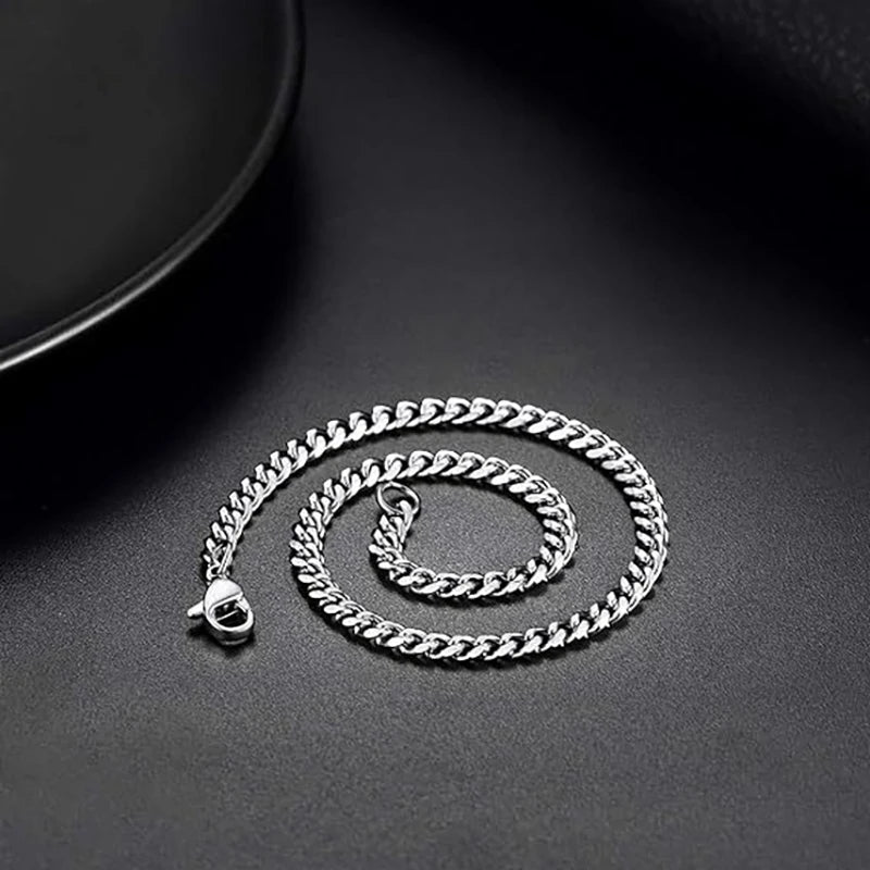 Stainless Steel Cuban Link Chain – Unisex Hip Hop Party Necklace
