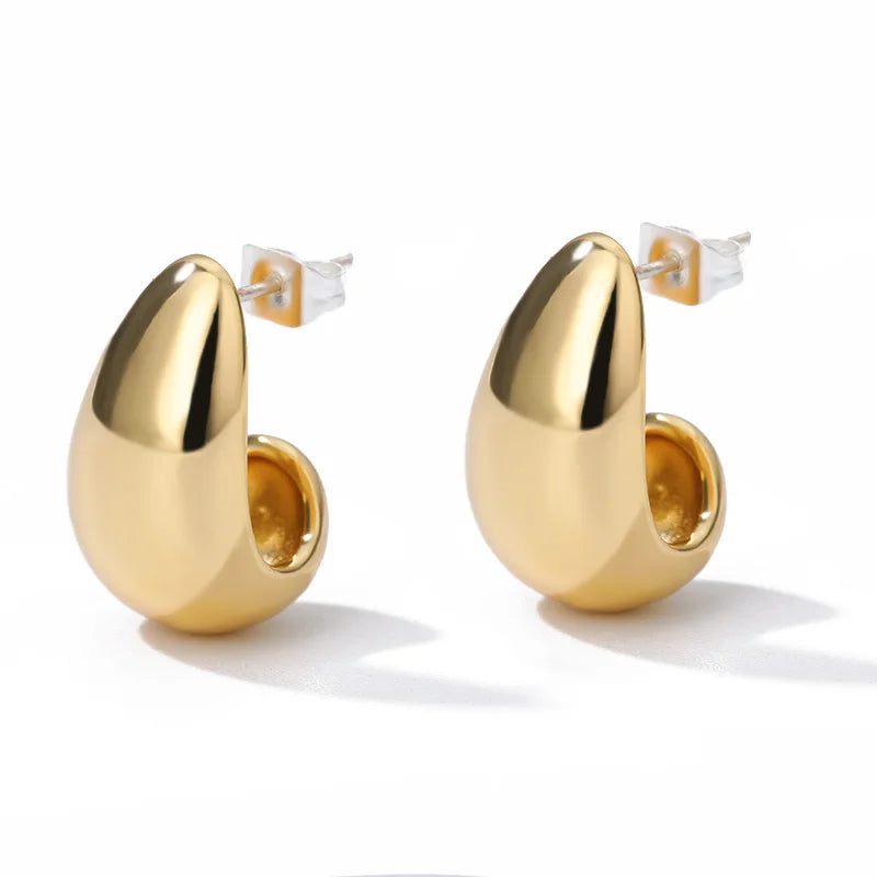 Gold Heart Zircon Hoop Earrings – Waterproof Stainless Steel Jewelry