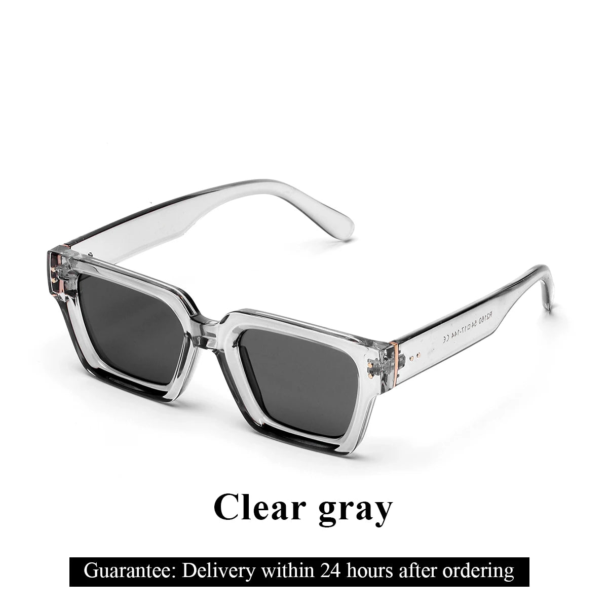 Ruiao 2025 Luxury Premium Black Designer Square Sunglasses – Unisex for Men & Women