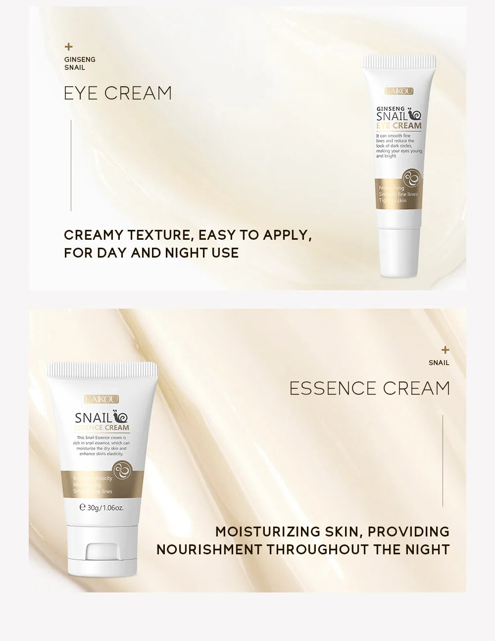 LAIKOU Vitamin C Skincare Set – Serum, Eye & Face Cream (3pcs)