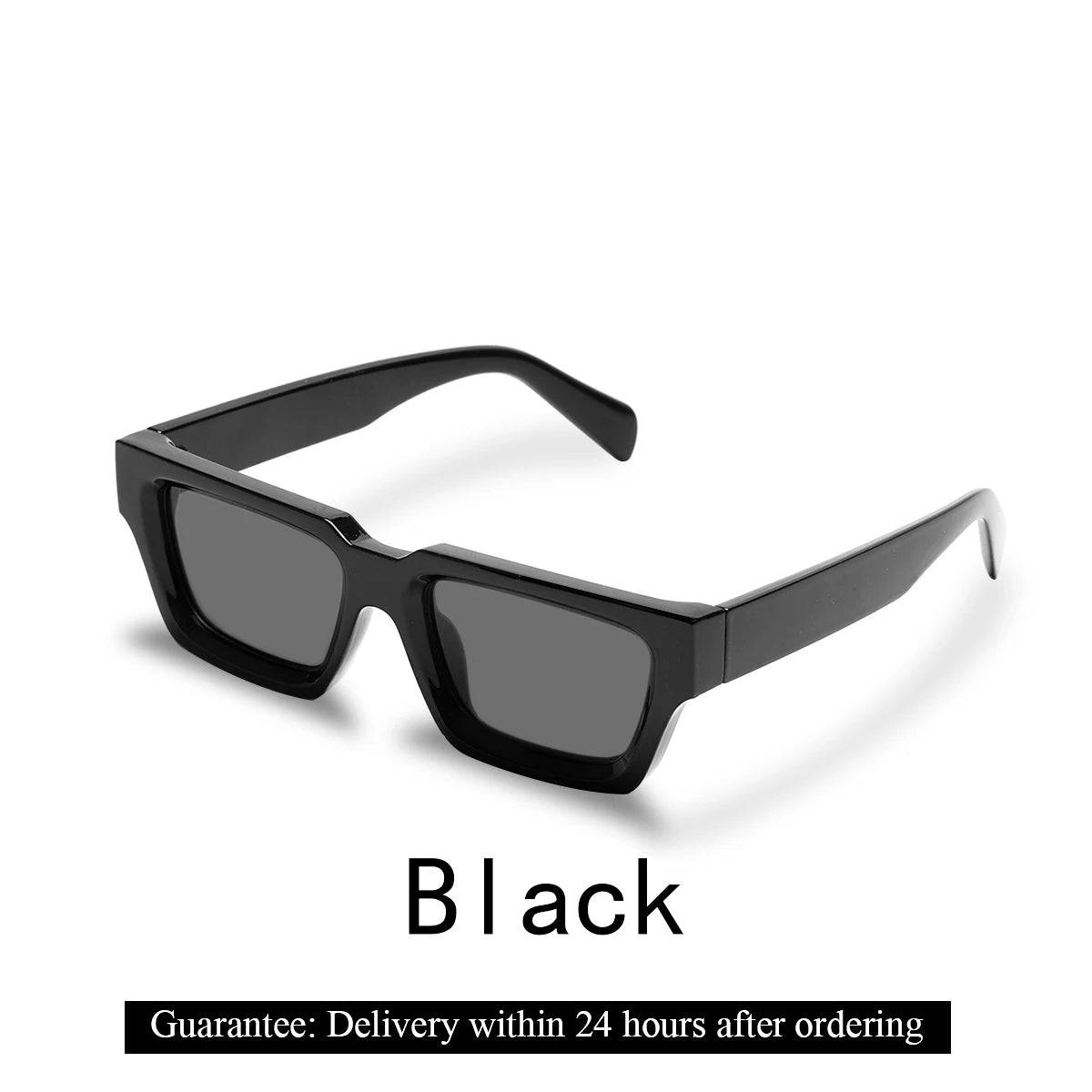 Ruiao 2025 Luxury Premium Black Designer Square Sunglasses – Unisex for Men & Women