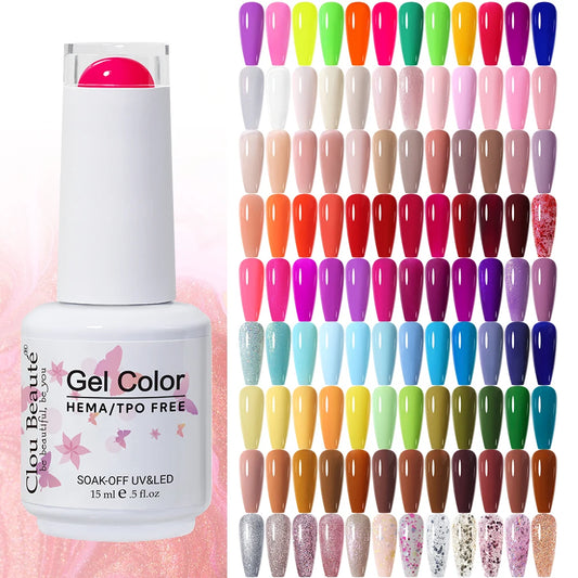 Clou Beaute Neon & Nude Gel Nail Polish – Vibrant Colors with Lasting Shine