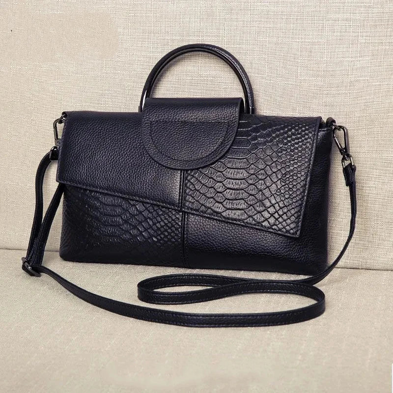 PU Synthetic Leather Crossbody Bag – Casual & Wedding Alligator Pattern Flap Handbag for Women