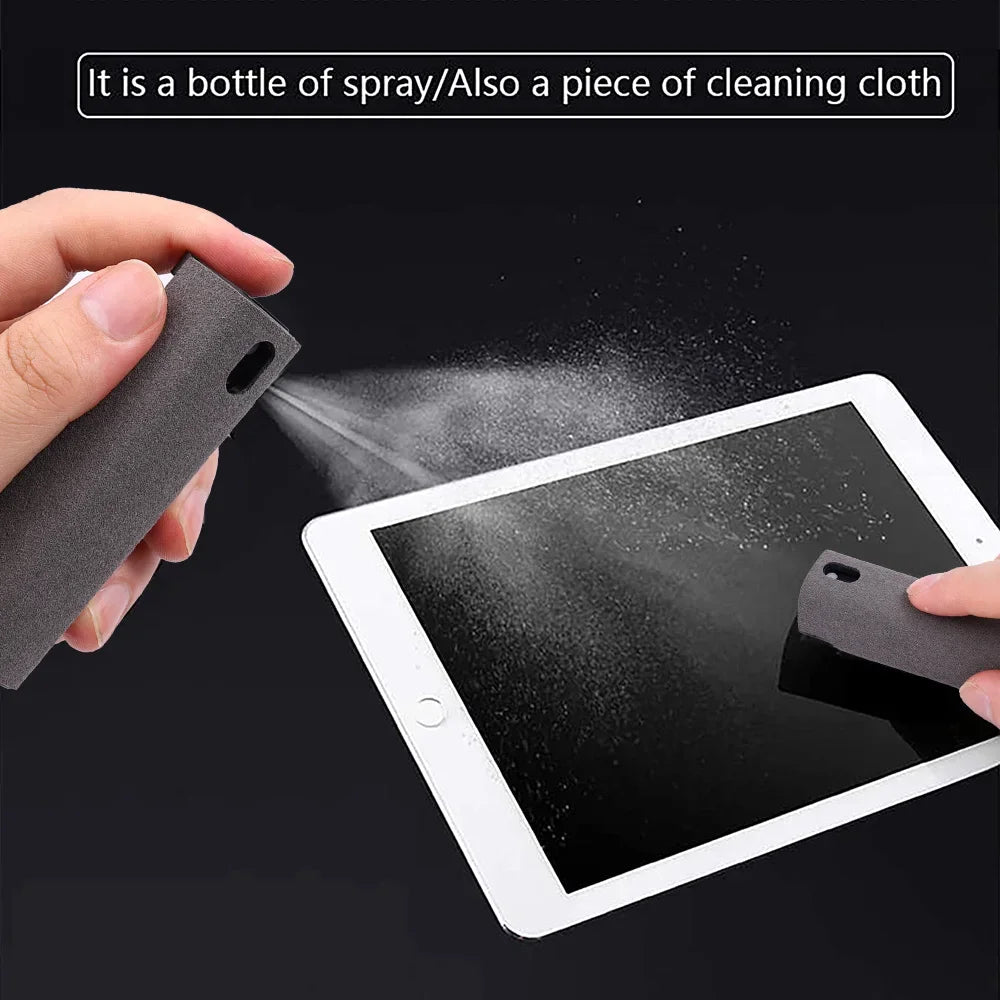 4-in-1 Screen Cleaner Spray Bottle with Microfiber Cloth – Portable Cleaning Tool for Phone, Tablet, Laptop & Glasses