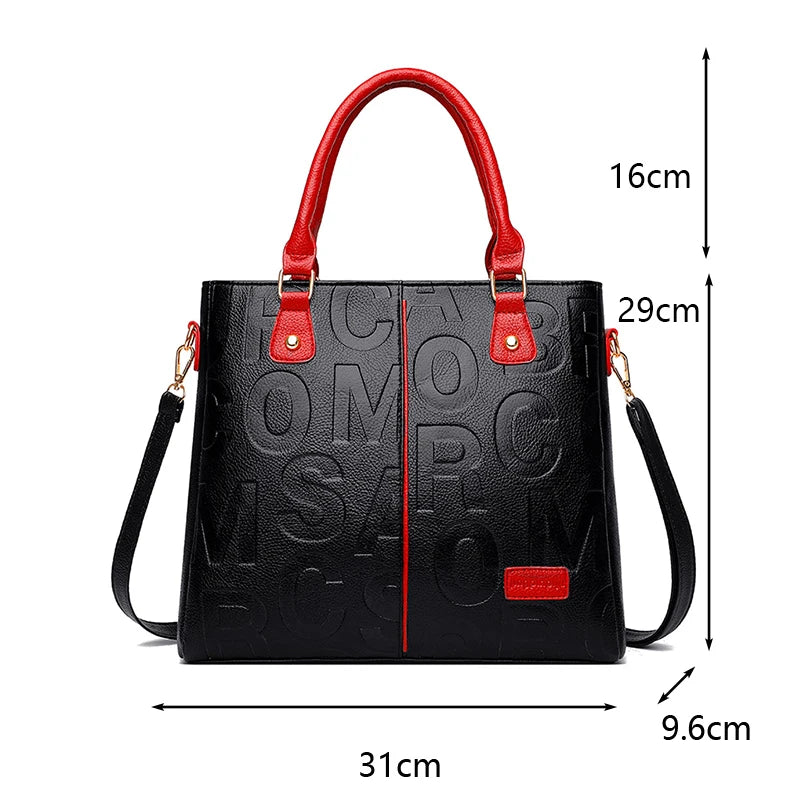 Luxury PU Leather Tote – Large Capacity Travel Shoulder Crossbody Bag for Women