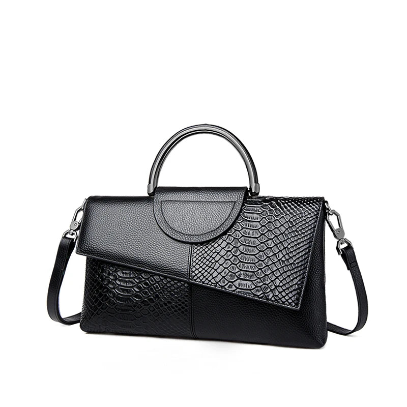 PU Synthetic Leather Crossbody Bag – Casual & Wedding Alligator Pattern Flap Handbag for Women