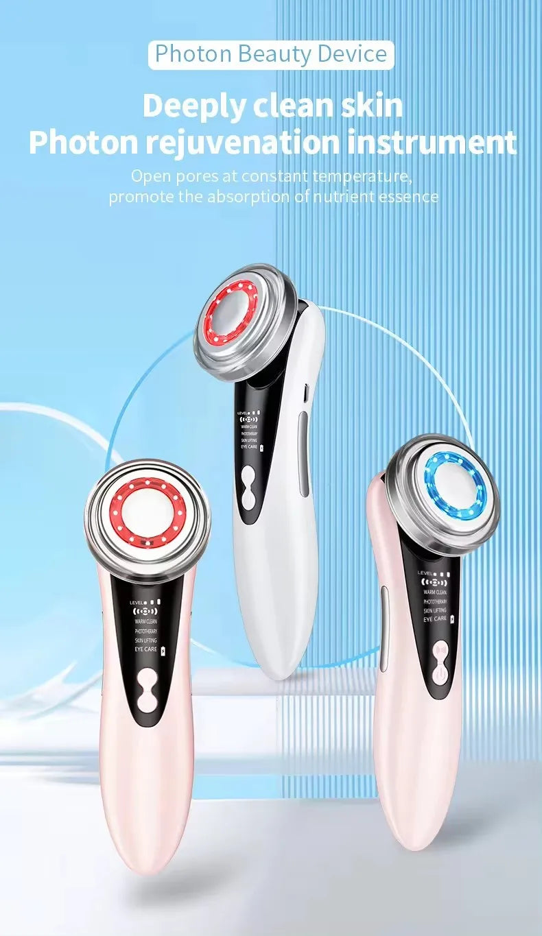 4 in 1 RF EMS Facial Massager Multifunction Skin Care Tools Face Beauty Device Double Chin Removal Face Firming Massager