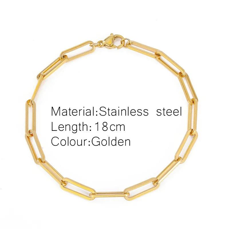 Gold Stainless Steel Twist Cuban Chain Bracelet – Women’s Jewelry Gift