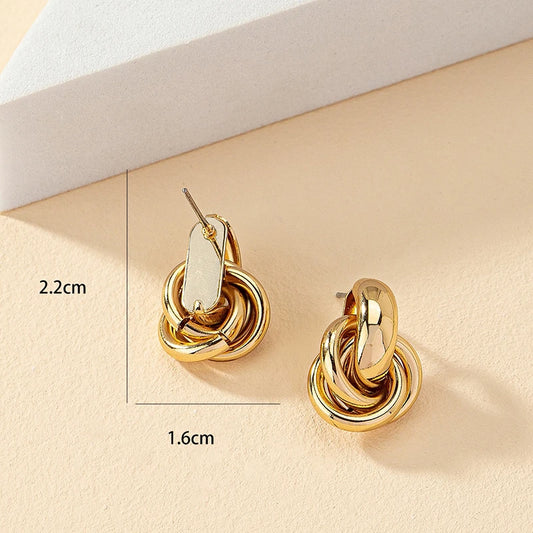 Gold & Silver Knot Hoop Earrings – Trendy Daily Wear Women’s Jewelry