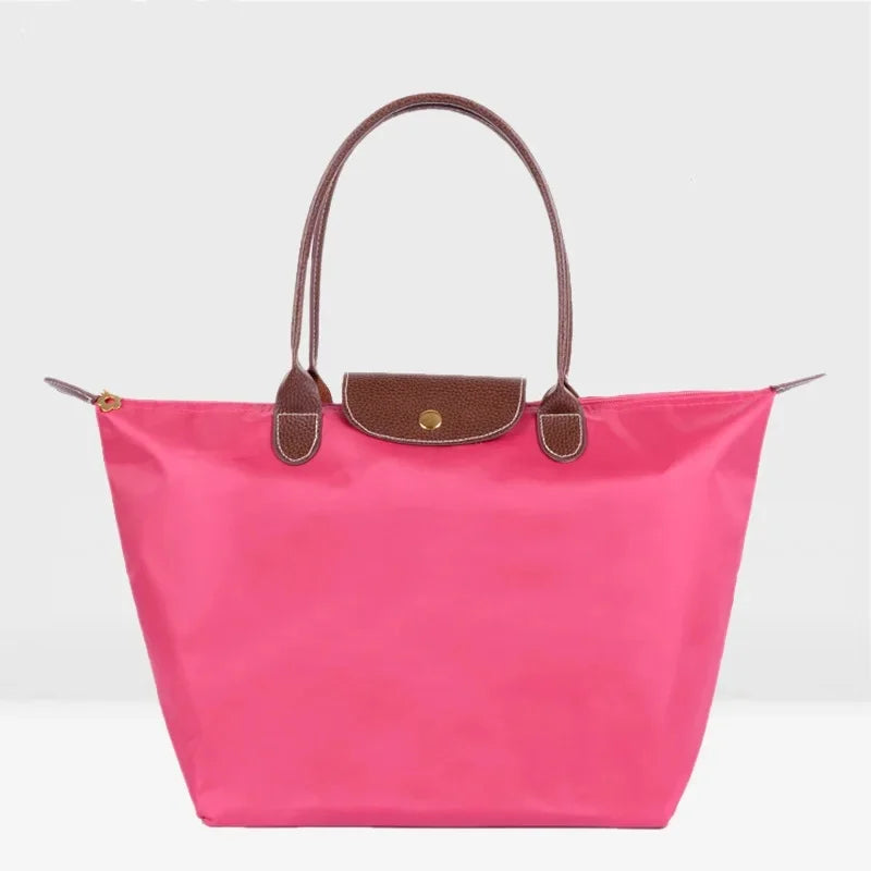 Nylon Sports Fitness Tote Bag – Waterproof Shoulder Handbag with Zipper & Mobile Phone Pocket