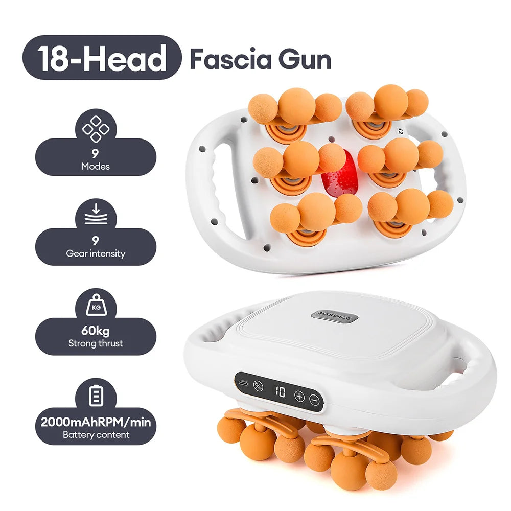 Fascia Gun – 42-Head High-Frequency Vibration Massage Gun | Full Body, Back, Waist, Neck & Shoulder Muscle Massager