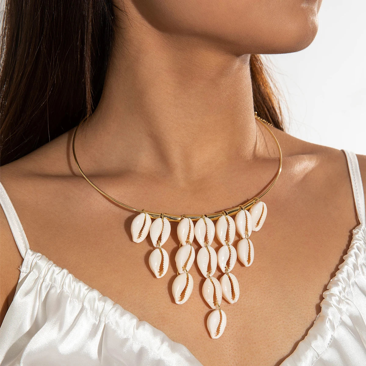 Tocona Bohemia Multicolor Bead & Shell Pendant Necklace – Adjustable Summer Beach Jewelry for Women